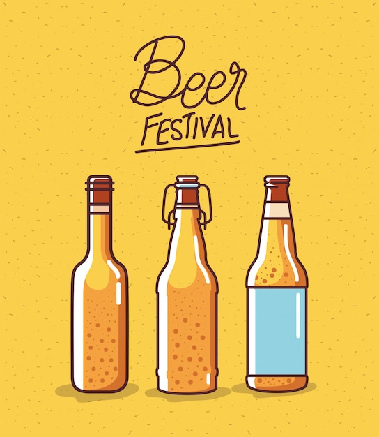 Bouteilles de bière de festival