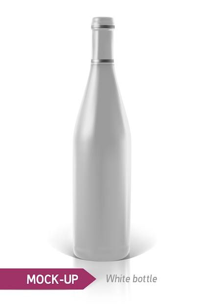 bouteilles blanches réalistes de vin ou de cocktail