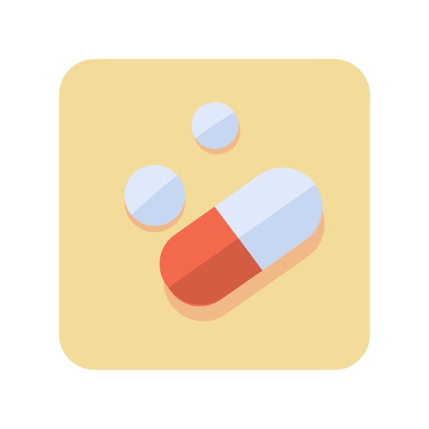Bouton abstrait pilule et capsule icône sur fond blanc Illustration vectorielle