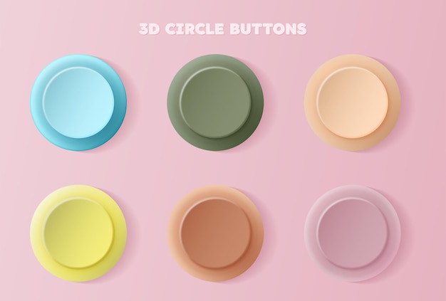 Bouton cercle pastel 3D