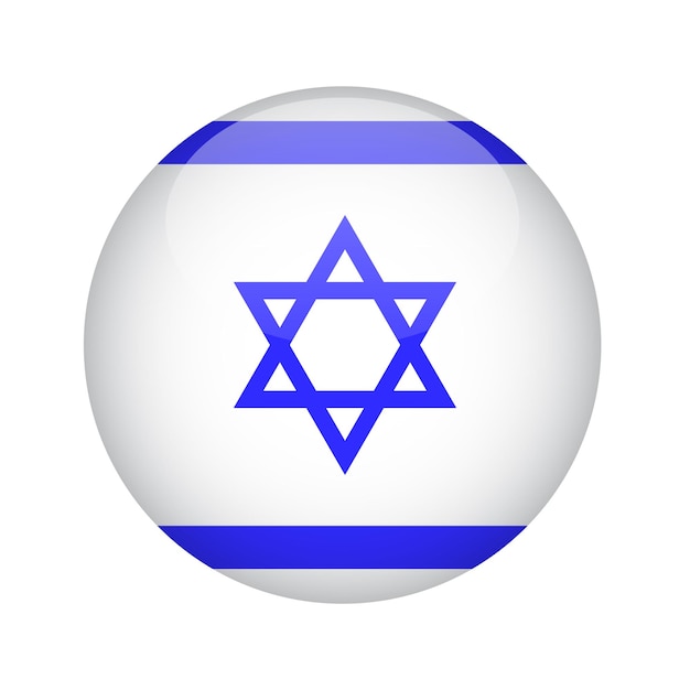 Bouton drapeau d'Israël Élément de conception pour les applications de sites Web Illustration vectorielle isolée sur fond blanc