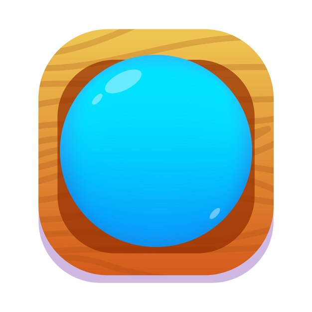 Bouton de jeu ui application mobile ou élément d'interface de jeu dessin animé autocollant ou étiquette de conception colorée