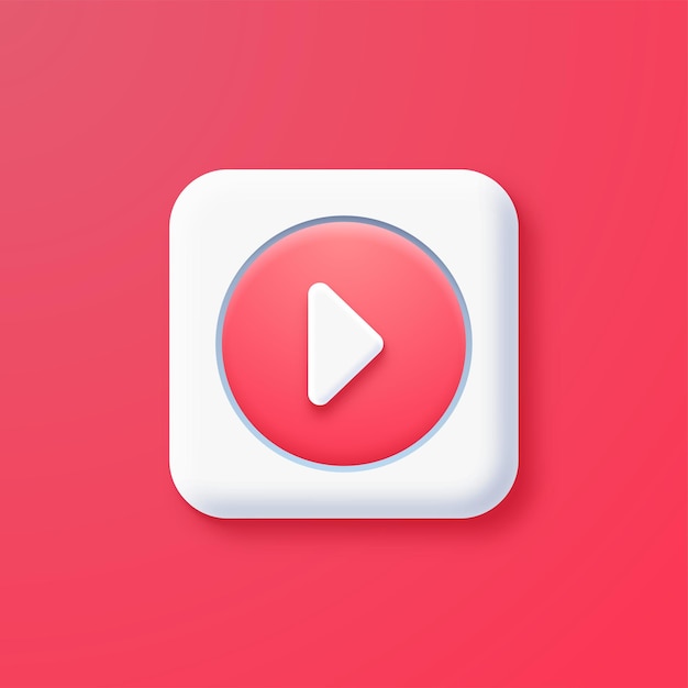 Bouton de lecture 3D sur rose