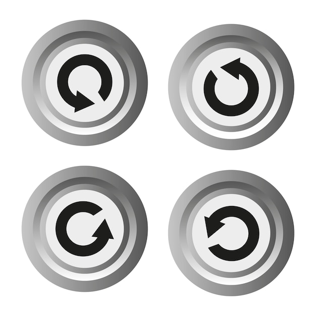 Bouton plat avec flèche Jeu d'icônes Illustration vectorielle