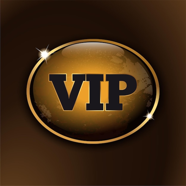 bouton vip doré pour le site Web des jeux