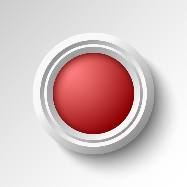 Bouton web rond blanc et rouge.