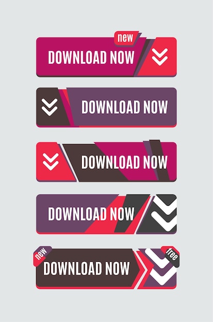 Bouton Web De Téléchargement Coloré Design Plat Moderne