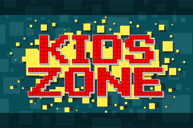 Bouton De Zone Enfants Rétro Pixel Rouge Pour Les Jeux Vidéo