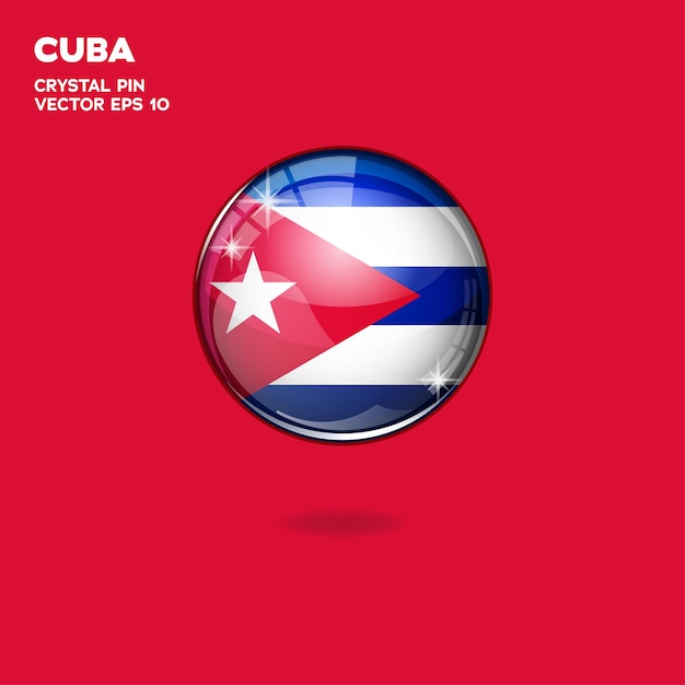 Boutons 3D du drapeau de Cuba