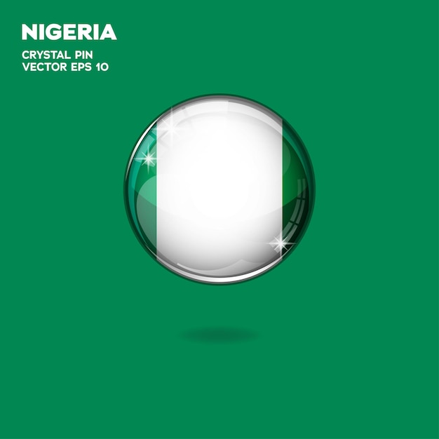 Vecteur boutons 3d du drapeau nigérian