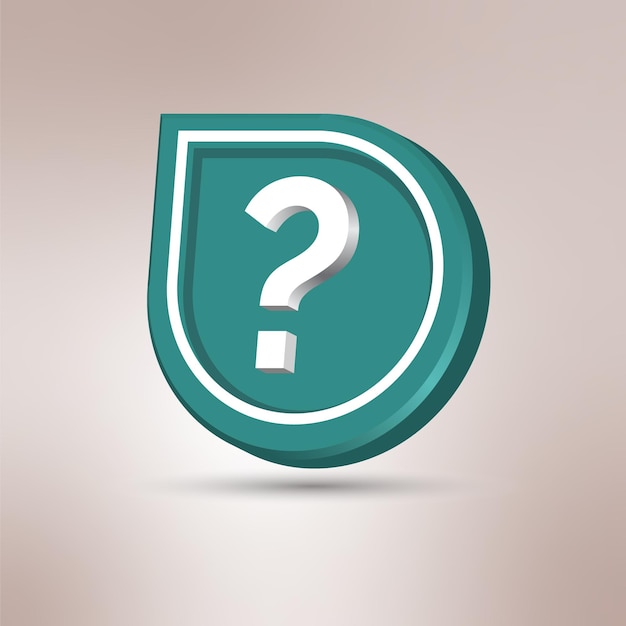Boutons 3d de question ou bouton d'icône de demande pour les applications ou les symboles de site Web
