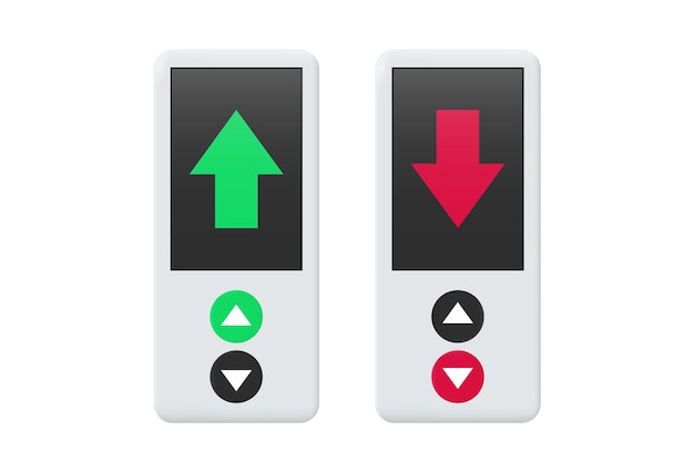 Boutons d'ascenseur avec indicateurs haut et bas