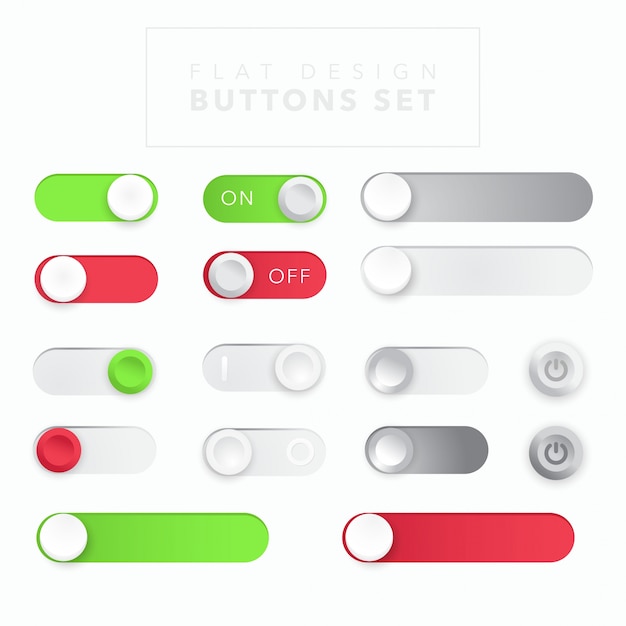 Boutons de conception plate et curseurs