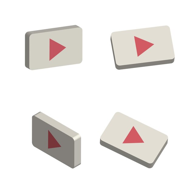 Boutons de lecture 3D vidéo concept vectoriel réaliste