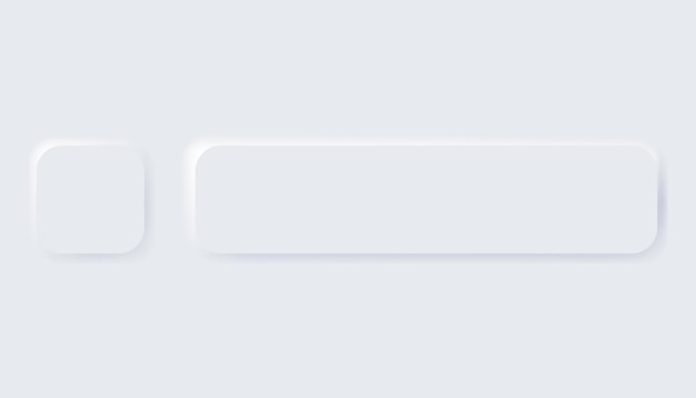 Boutons neumorphiques Éléments de conception à la mode simples Composants de l'interface utilisateur isolés sur fond clair Élément de contrôle pour le menu de l'application mobile du site Web et la navigation avec des bords arrondis