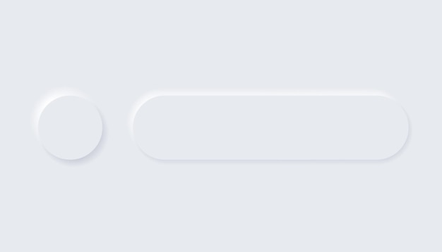 Boutons neumorphiques Éléments de conception à la mode simples Composants de l'interface utilisateur isolés sur fond clair Élément de contrôle pour le menu de l'application mobile du site Web et la navigation avec des bords arrondis