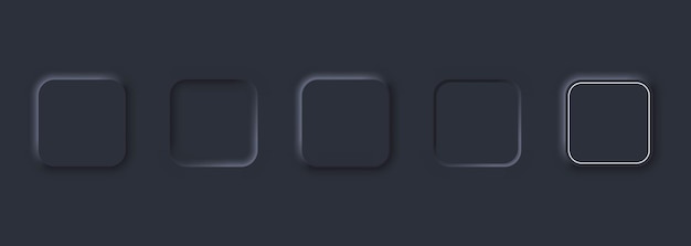 Boutons De Style Néomorphisme Pour Site Web Ou Application. Boutons Vierges De L'interface Utilisateur. éléments D'interface Utilisateur Pour L'application Mobile. Thème Sombre. Style De Neumorphisme. Vecteur Eps10. Isolé Sur Fond.