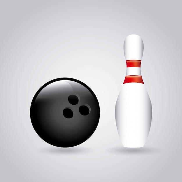 Bowling design sur illustration vectorielle fond gris