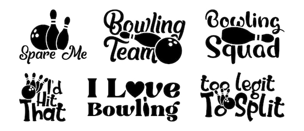 Bowling T-shirt Design Bundle Chemise De Bowling Vector Bowling T-shirt Design Collection