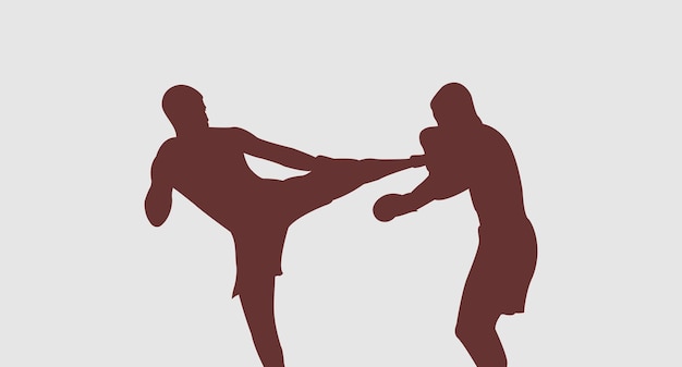 Vecteur boxe silhouette