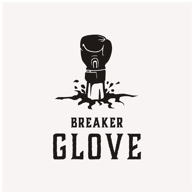 Boxer Glove Sort De La Terre Ferme Pour La Création De Logo D'illustration Vintage Boxing Fight Sport