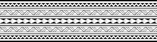Bracelet tatouage maori polynésien. Vecteur de modèle sans couture de manche tribal.