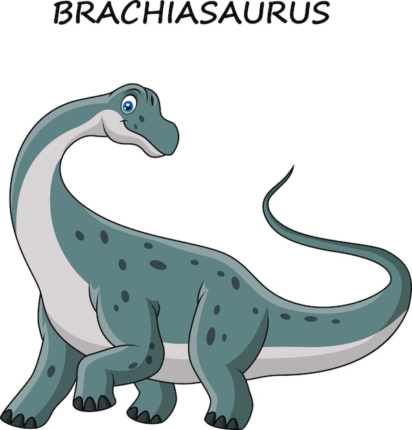 Vecteur brachiasaurus de dessin animé isolé sur fond blanc