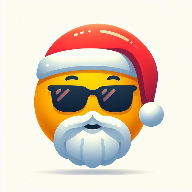 Vecteur branché cool sympathique moderne hippie intelligent père noël emoji émoticône illustration vecteur art