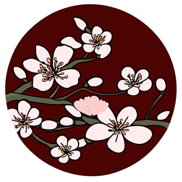 Vecteur une branche de sakura réaliste au printemps