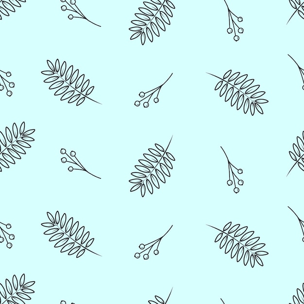 Branches Et Feuilles De Sorbier Automne Baies De Rowan Motif De Doodle Sans Soudure