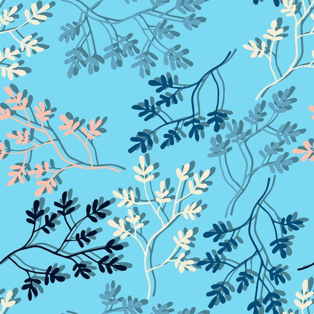 Branches avec motif sans soudure de vecteur de feuilles colorées