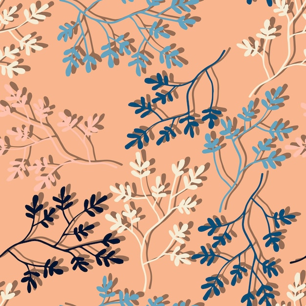 Vecteur branches avec motif sans soudure de vecteur de feuilles colorées
