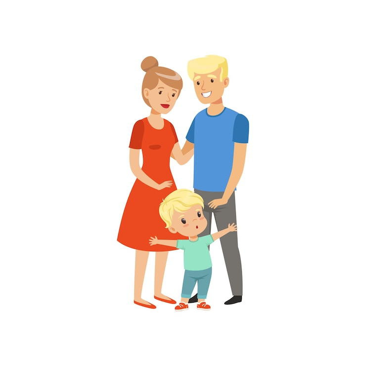 Vecteur brave petit garçon défendant ses parents illustration vectorielle sur un fond blanc