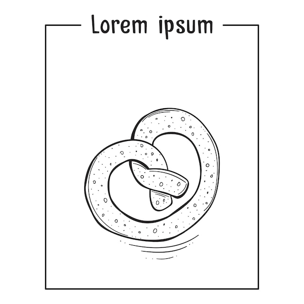 Bretzel De Croquis De Vecteur Sur Fond Blanc