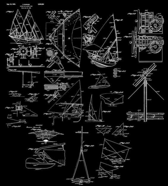 Vecteur le brevet de l'équipement de voile de 1943