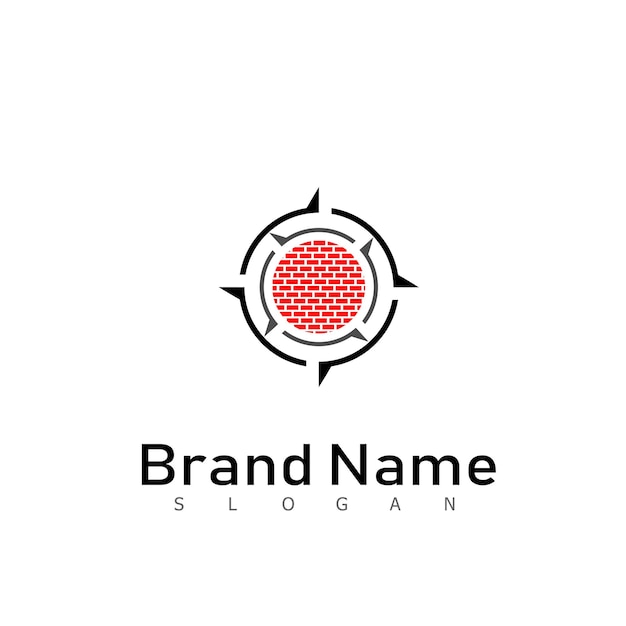 Brique Construction Logo Template Design Vector Emblème Design Concept Création Symbole Icône