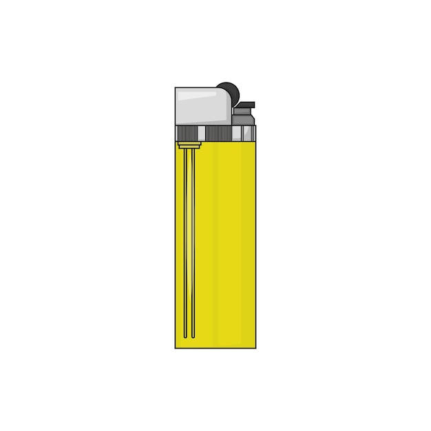 Briquet à gaz jaune en vecteur de style plat