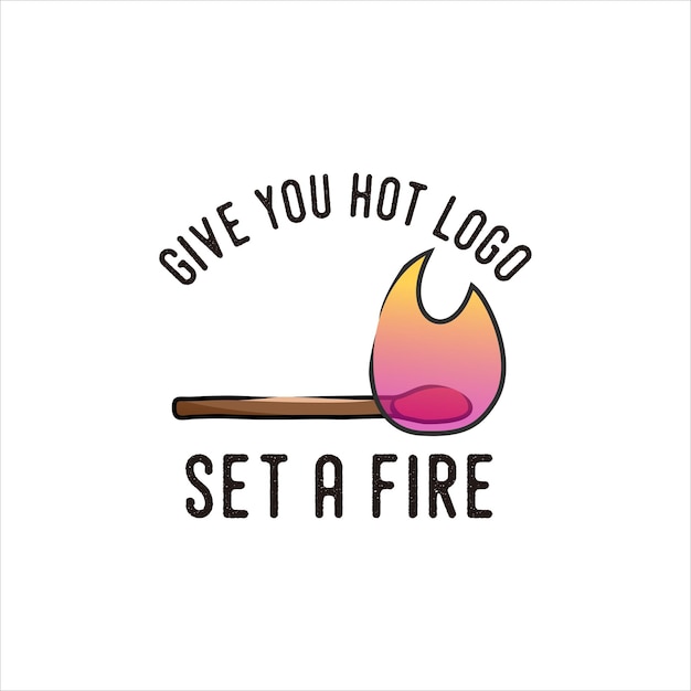 Briquet Match Fire Burn Logo Vintage