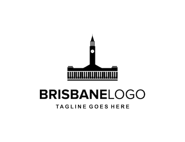 Brisbane Et Musique De Piano Création De Logo Moderne Géométrique Simple Et élégant