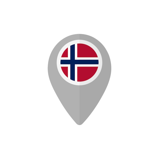 Broche De Carte Avec Le Drapeau De La Norvège