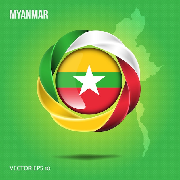 Broche drapeau Myanmar