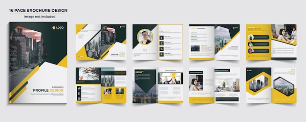 Vecteur brochure de 16 pages