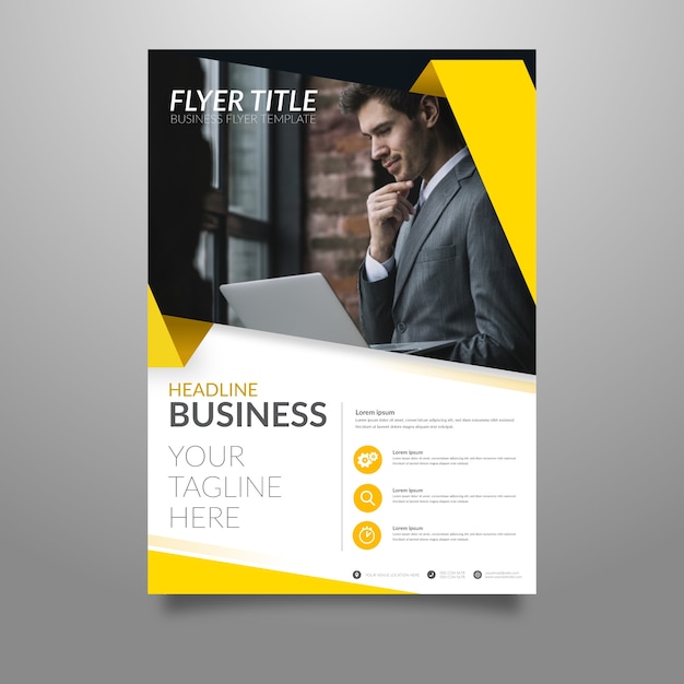 Brochure d'affaires abstraite avec photo