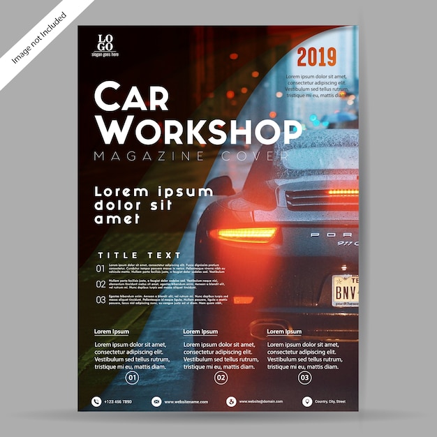 Vecteur brochure d'atelier de voiture / modèle de flyer