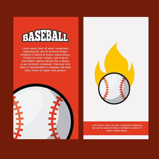 Brochure De Baseball Sport Avec L'icône De La Balle