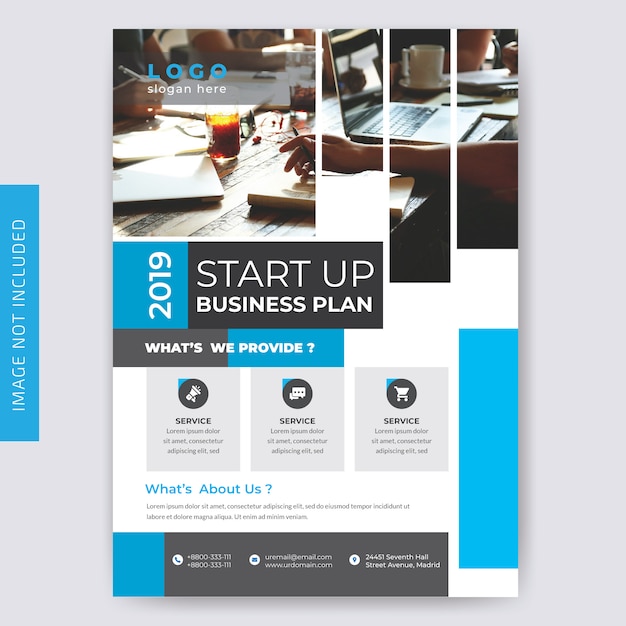Vecteur brochure blue corporate flyer pour les entreprises