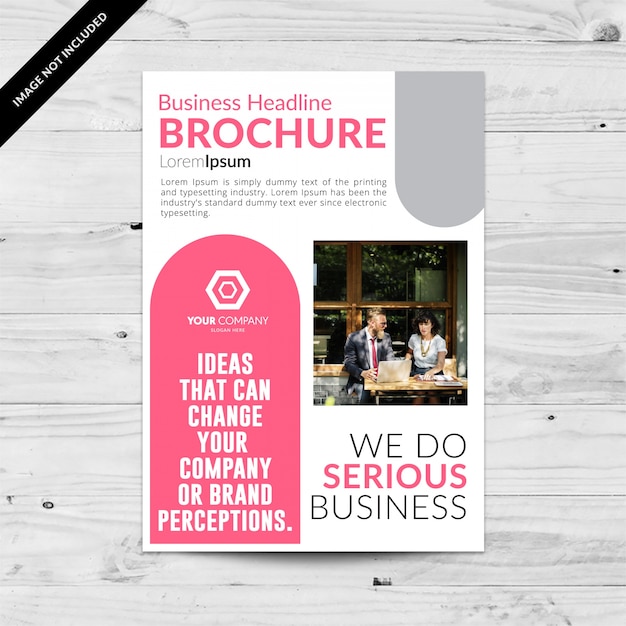 Vecteur brochure commerciale blanche avec détails en rose