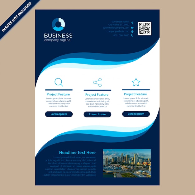 Brochure de courbes bleues modernes pour les entreprises
