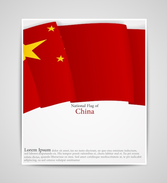 Brochure Du Drapeau National De La Chine