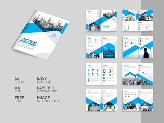 Brochure D'entreprise De 16 Pages Profil D'entreprise Conception De Modèle De Brochure Multipage